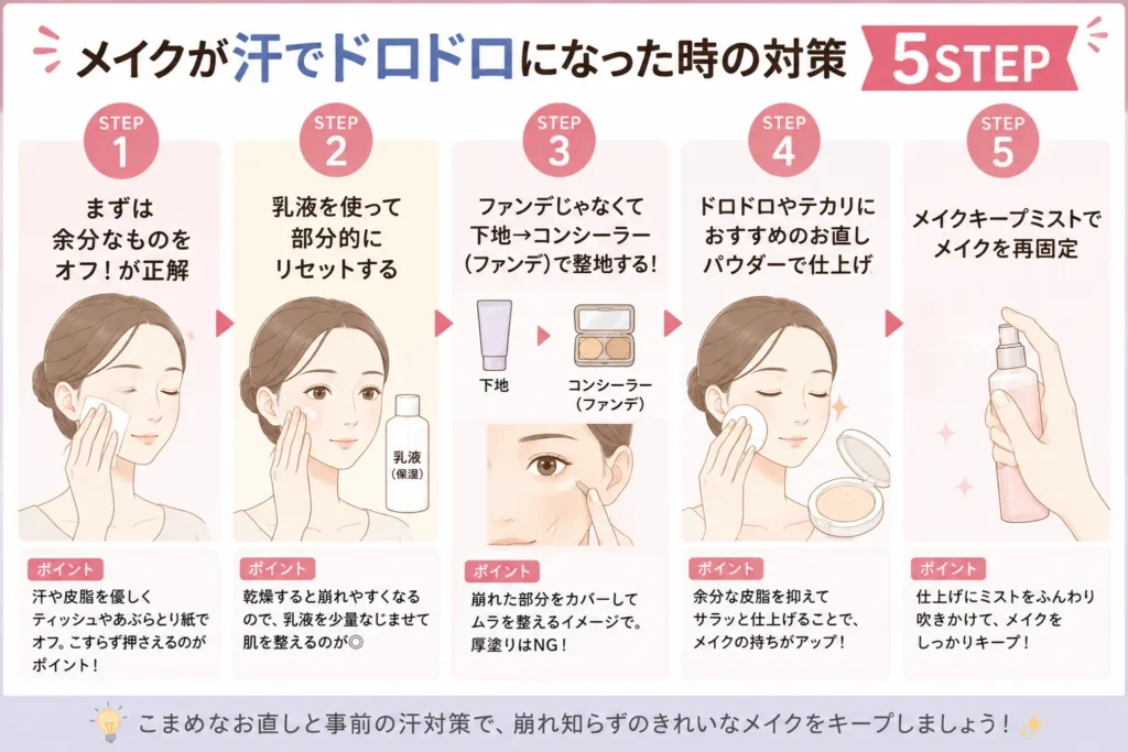 ドロドロメイクのお直し5ステップ,画像